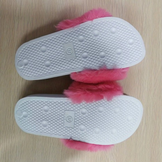 Solid Color Faux Fur Pattern Slippers, Fluffy Soft Sole Platform Casual Slides, Plush Cozy Indoor Shoes