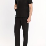 Men's 2-piece Workwear Set, Short Sleeve V Neck Shirt With Pocket Design & Pants Set, Men's Uniform