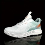 Men's Air Cushion Shock Absorption Knitted Lightweight Breathable Lace Up Athletic Shoes For Outdoor Running Walking