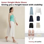 Women’s Pointed Toe Flats Sandals Slides Shoes with Strap Buckle