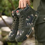High-top Sports Canvas Camouflage Shoes Suitable for Outdoor Mountaineering and Hiking Training