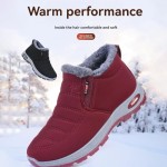 Womens Snow Boots Warm Fur Lined Ankle Booties Winter Waterproof Comfortable Barefoot Boots for Women Non Slip Arch Support Orthopedic Shoes Outdoor Slip On Lightweight Walking Shoes