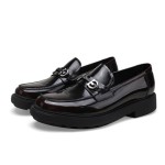 Men's Luxury Genuine Leather Dress Loafers, Casual Buckle Slip on Loafers Moc-Toe Business Dress Shoes Party Wedding Slip-on Loafer for Mens