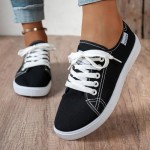 Women's Fashion Canvas Sneakers Casual Tennis Shoes Low Top Lace Up Sneakers Walking Shoes for Women