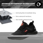 Waterproof Steel Toe Shoes for Men Women Work Shoe Lightweight Safety Sneakers Comfortable Puncture Proof Shoe Zapatos Punta de Acero para Hombres Black