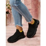 Womens Slip On Walking Shoes - Lightweight Breathable Casual Knit Gym Running Tennis Sneakers