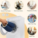 Womens Mens Slippers with Rubber Sole Soft-Lightweight House Slipper Socks Non-Slip Indoor/Outdoor