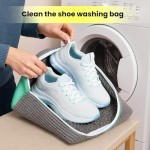 Reusable Shoe Washing Bag for Machine - Protective Laundry Shoe Cleaner with Chenille Fibers for Sneakers & Athletic Shoes - Yellow