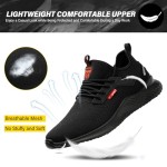Waterproof Steel Toe Shoes for Men Women Work Shoe Lightweight Safety Sneakers Comfortable Puncture Proof Shoe Zapatos Punta de Acero para Hombres Black