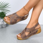 Women's Suede Wedge Sandals | Open-Toe Crisscross Strap Design & Cushioned Footbed | Stylish Comfort Summer Casual Shoes