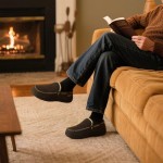 Zigzagger Men's Moccasin Slippers Memory Foam House Shoes, Indoor and Outdoor Warm Loafer Slippers