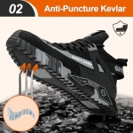 Steel Toe Shoes for Men Work Safety Shoes Industrial Construction Shoes Mid Cut Industrial Boot Work Sneakers Comfortable Lightweight Safety Shoes for Work