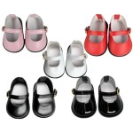 18" American Doll Shoes- Mary Jane Matte Black, Red, White, Pink, Shiny Black Shoe (18" Doll, Red)